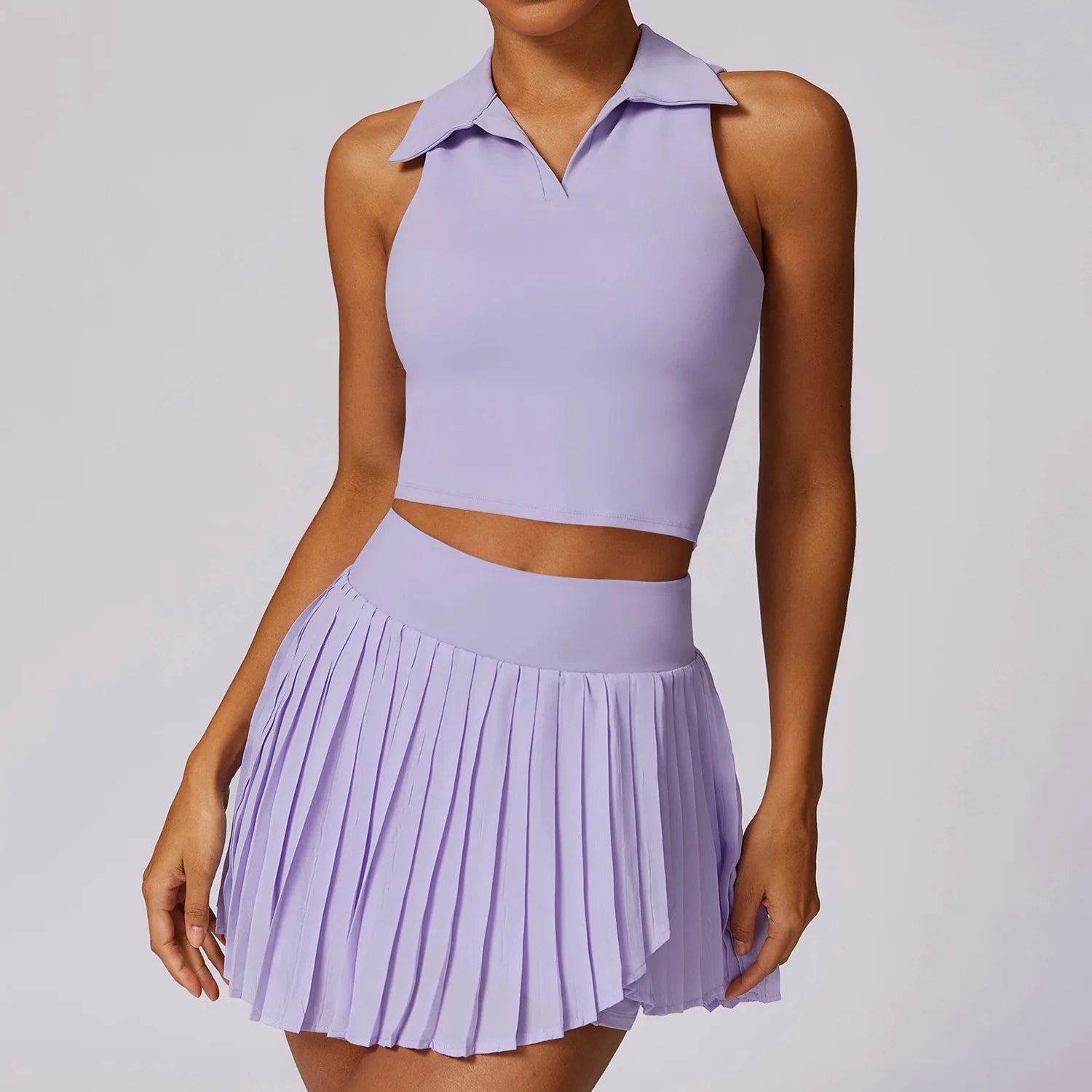 Elegant 2 - Piece Yoga Tennis Skirt Set - Fitness Girl Shop