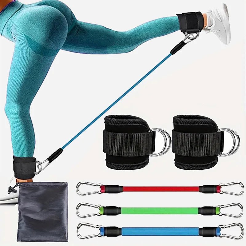 Fitness Exercise Resistance Band Set Ankle Straps - Fitness Girl Shop