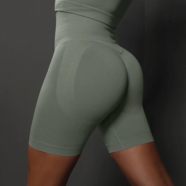 Seamless High Waisted Push Up Workout Shorts - Fitness Girl Shop