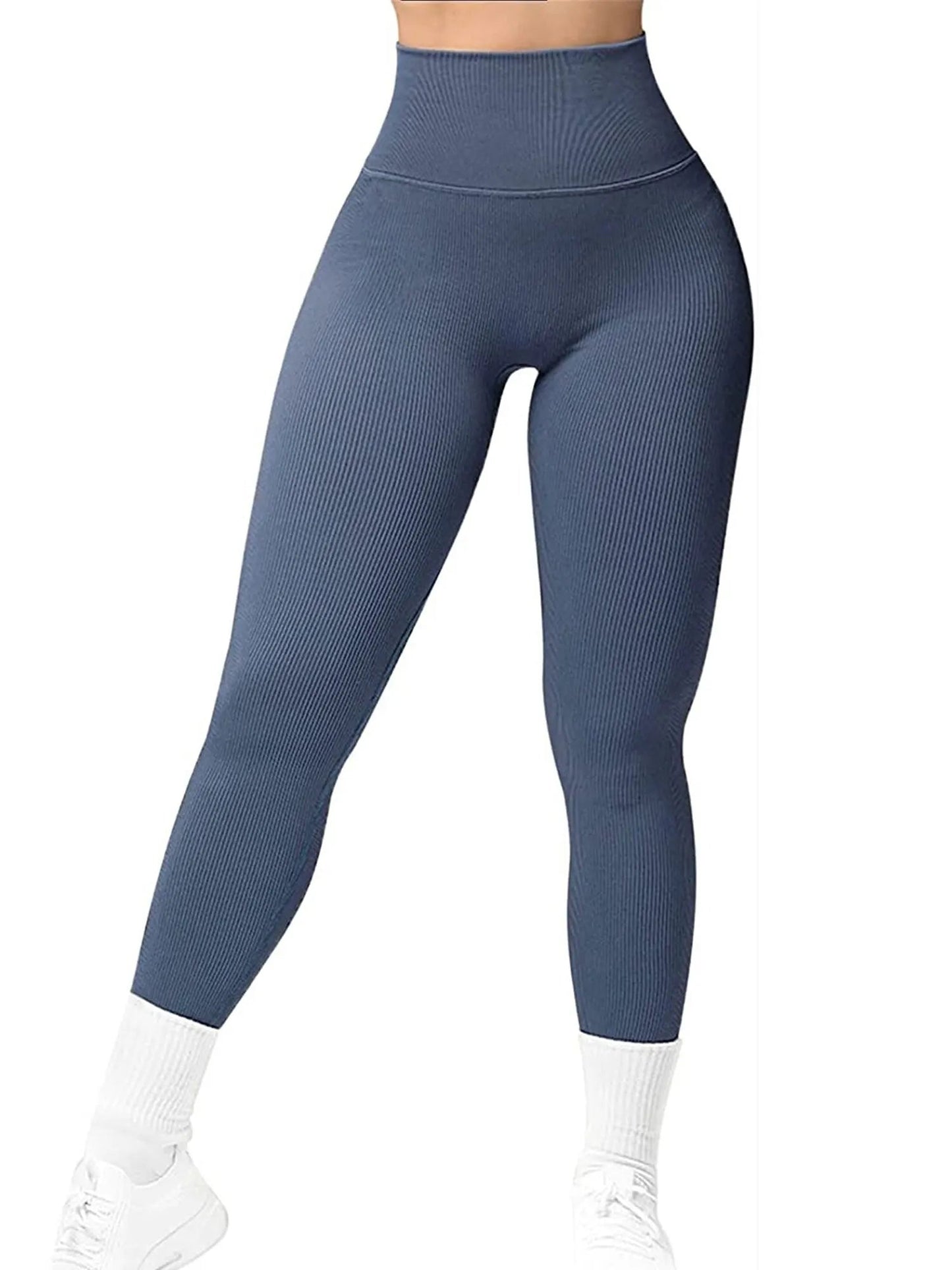 Seamless Ribbed High Waist Sexy Push up Butt Fitness Leggings - Fitness Girl Shop