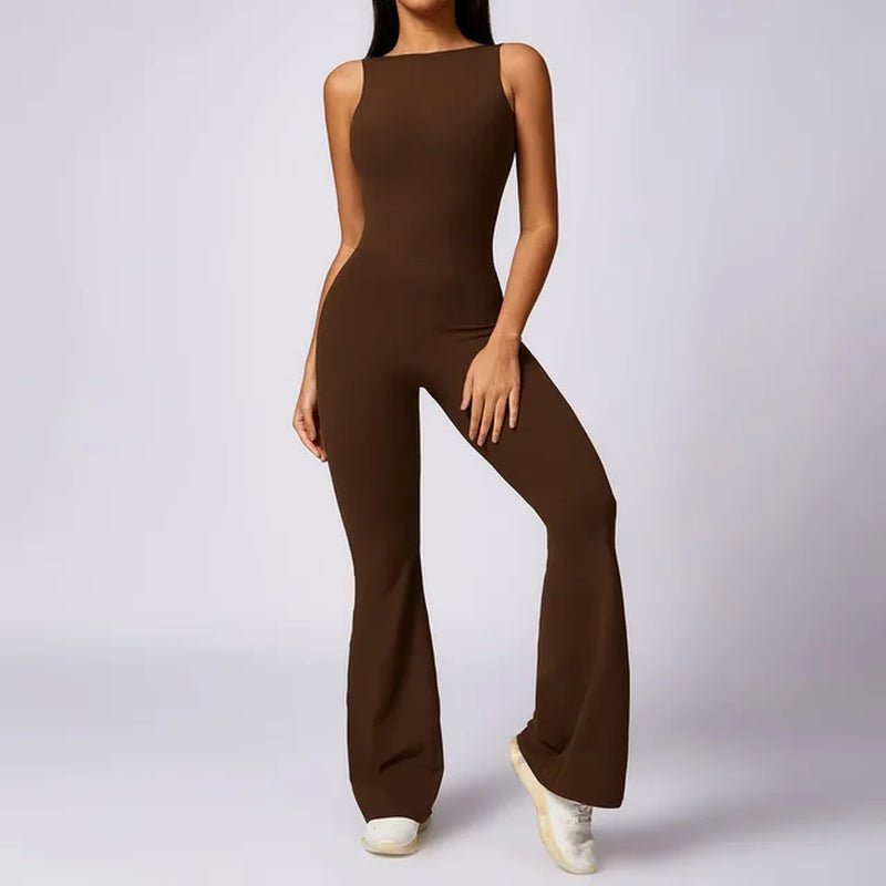 Sexy V Back Jumpsuit Gym Set - Fitness Girl Shop