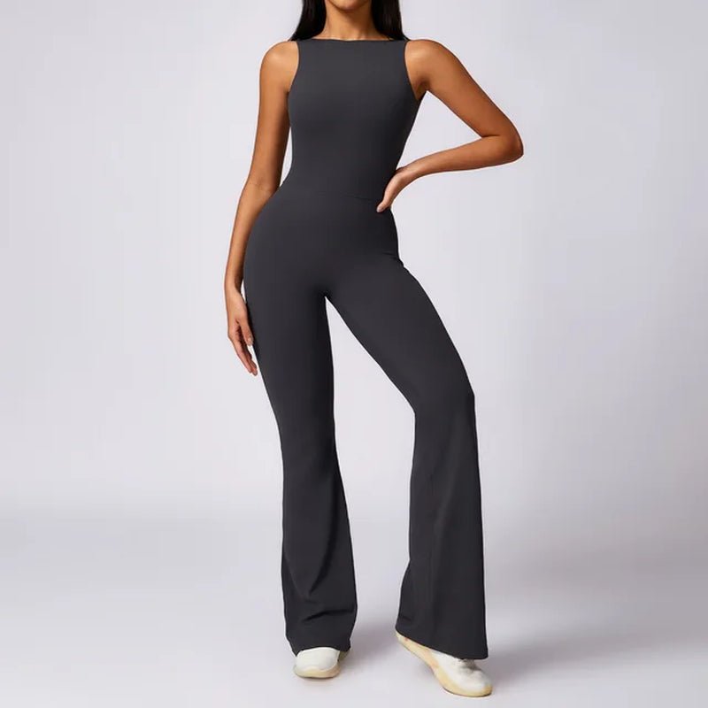 Sexy V Back Jumpsuit Gym Set - Fitness Girl Shop