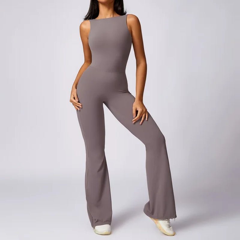 Sexy V Back Jumpsuit Gym Set - Fitness Girl Shop