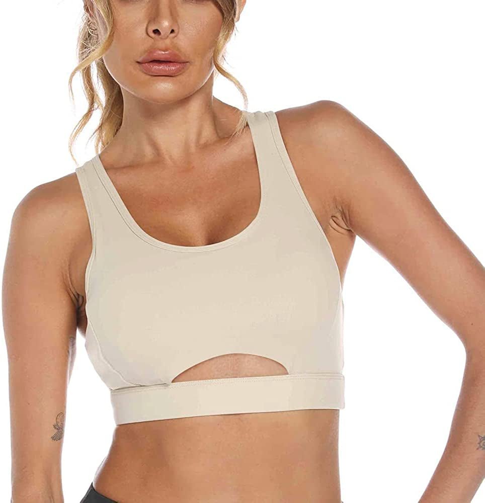 Womens High Impact Sports Bra - Workout Crop Top High Neck Longline Sports Bra for Workout Yoga Gym - Fitness Girl Shop