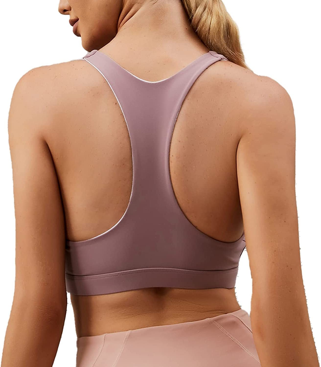 Womens High Impact Sports Bra - Workout Crop Top High Neck Longline Sports Bra for Workout Yoga Gym - Fitness Girl Shop