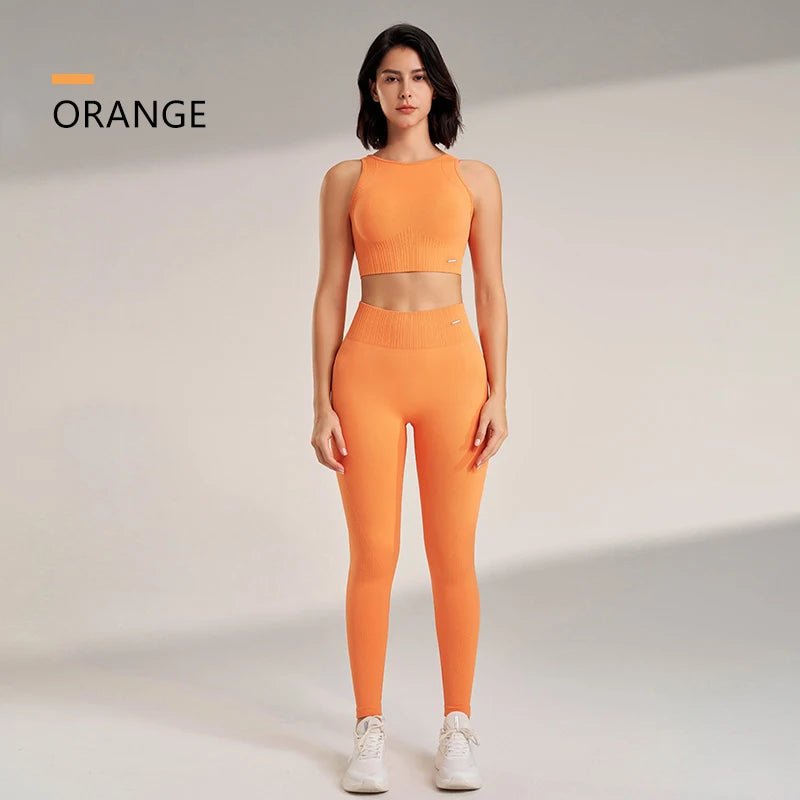 Women's Enhanced High Waisted Seamless Yoga Set - Top & Leggings