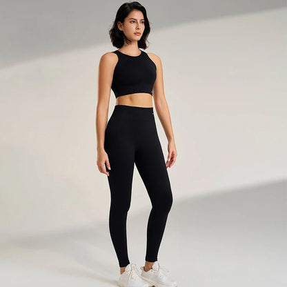 Women's Enhanced High Waisted Seamless Yoga Set - Top & Leggings