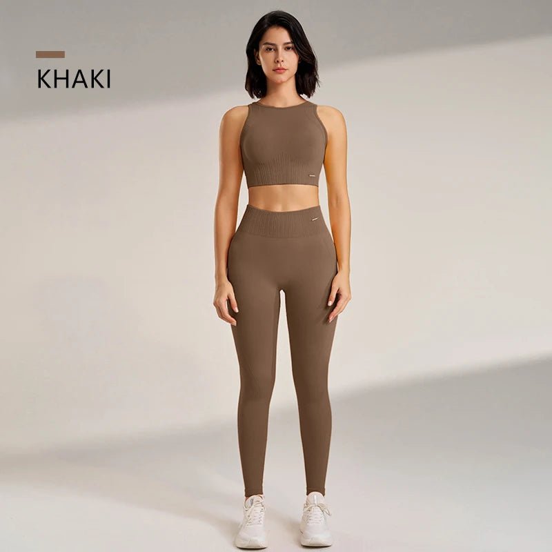 Women's Enhanced High Waisted Seamless Yoga Set - Top & Leggings