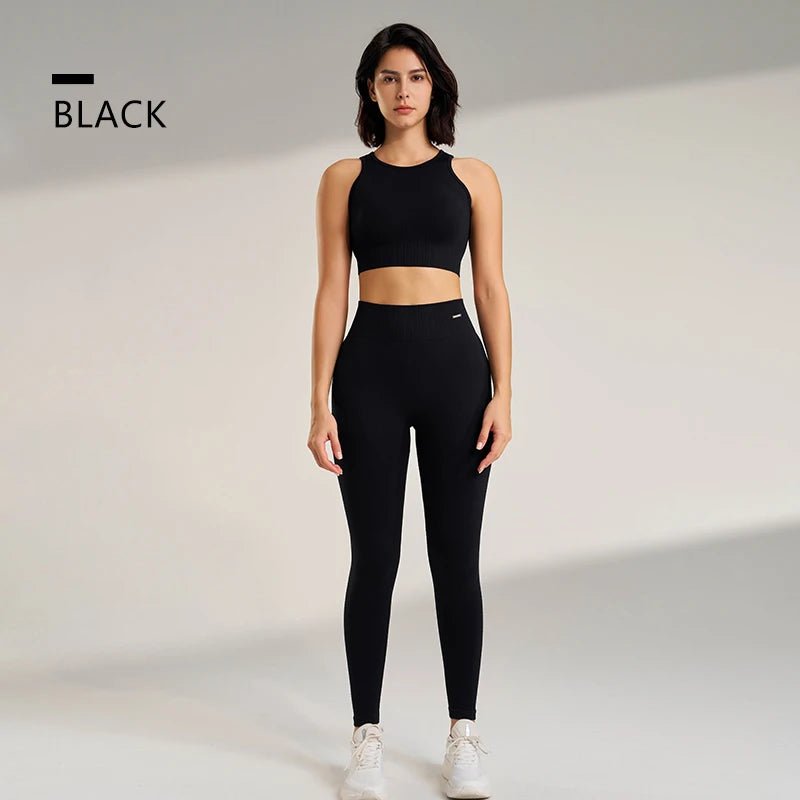 Women's Enhanced High Waisted Seamless Yoga Set - Top & Leggings