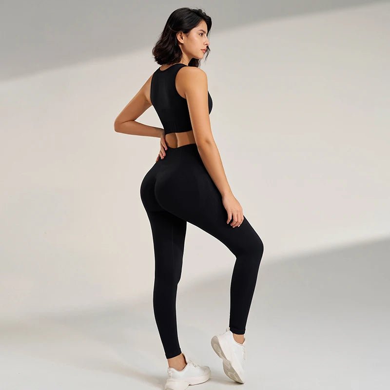 Women's Enhanced High Waisted Seamless Yoga Set - Top & Leggings