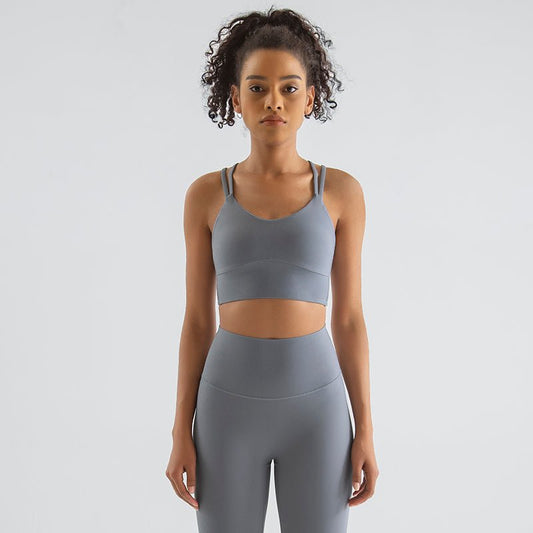 New Nylon Yoga Two Piece Set Women's Sports Bra Leggings Breathable Activewear - Fitness Girl Shop