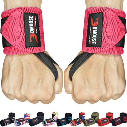 Wrist Wraps, Avoid Injury and Maximize Grip with Thumb Loop, 18" or 12" Gym Straps Pair, Wrist Straps for Weightlifting, Powerlifting, Bench Press, Bodybuilding, Deadlift Straps for Men & Women - Fitness Girl Shop