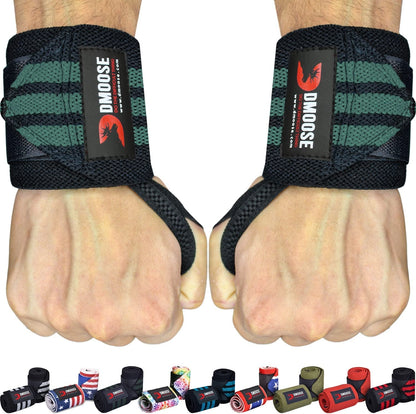 Wrist Wraps, Avoid Injury and Maximize Grip with Thumb Loop, 18" or 12" Gym Straps Pair, Wrist Straps for Weightlifting, Powerlifting, Bench Press, Bodybuilding, Deadlift Straps for Men & Women - Fitness Girl Shop